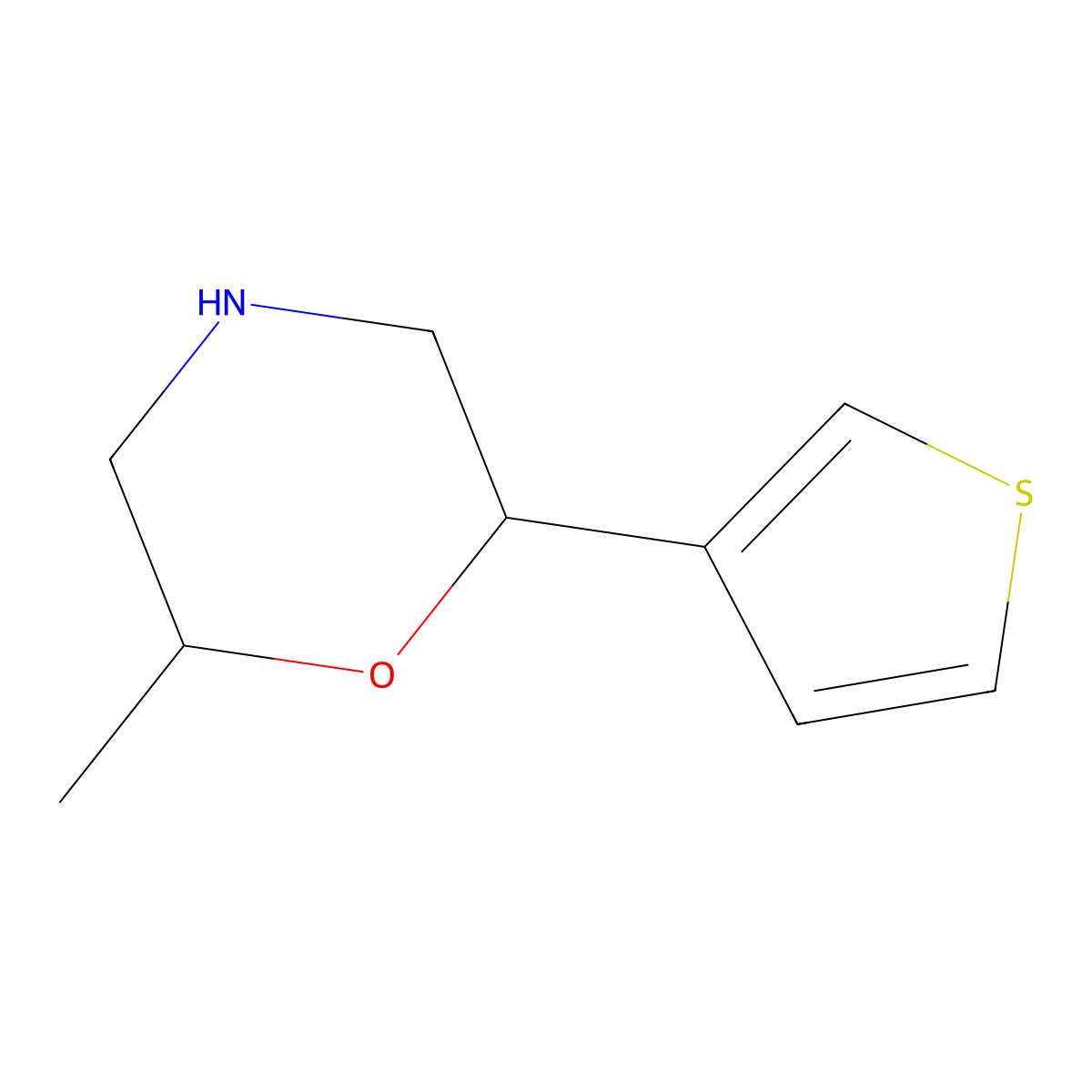2-Methyl-6-(thiophen-3-yl)morpholine molecular structure, CAS 1249332-11-3