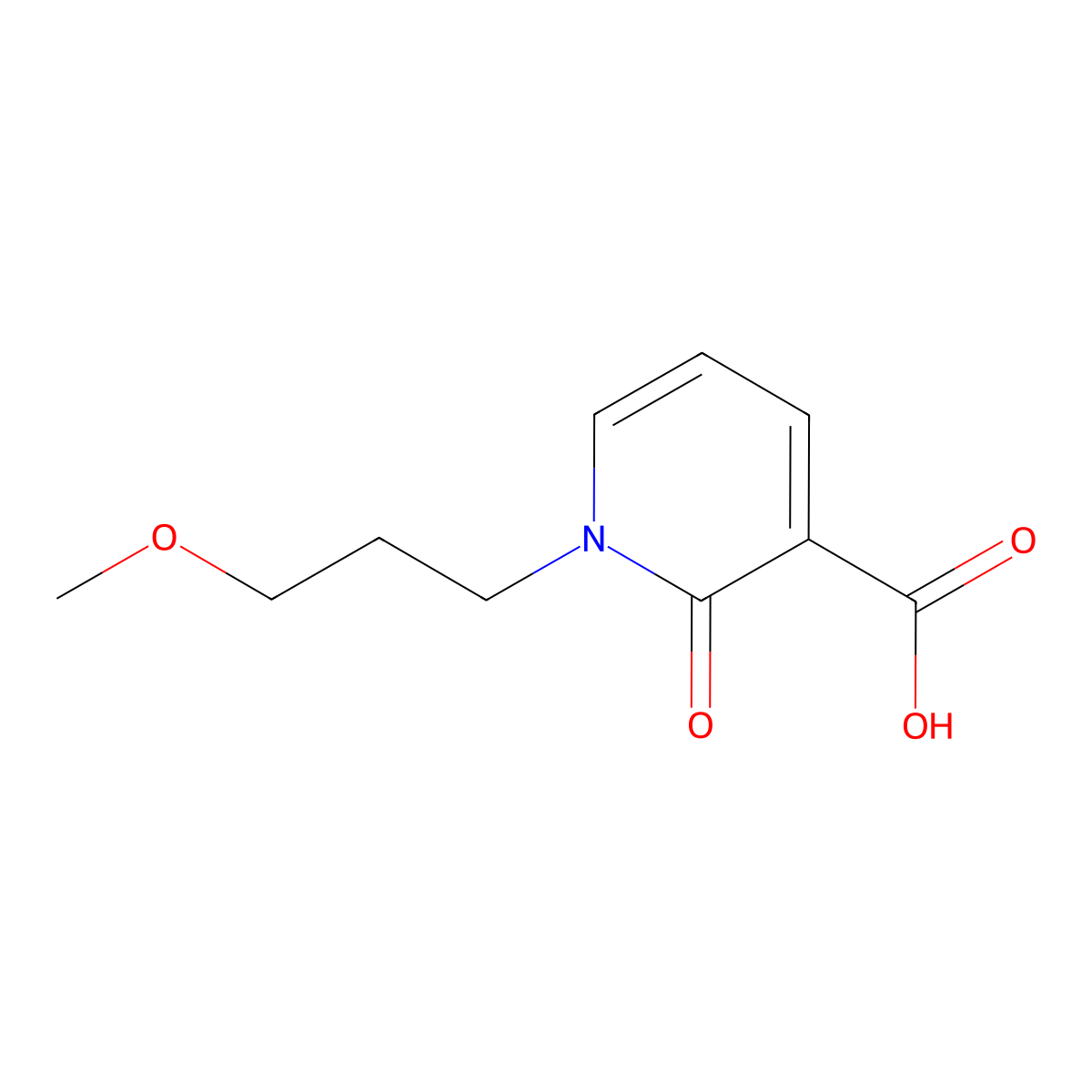 1-(3-Methoxypropyl)-2-oxo-1,2-dihydropyridine-3-carboxylic acid molecular structure, CAS 1249333-13-8