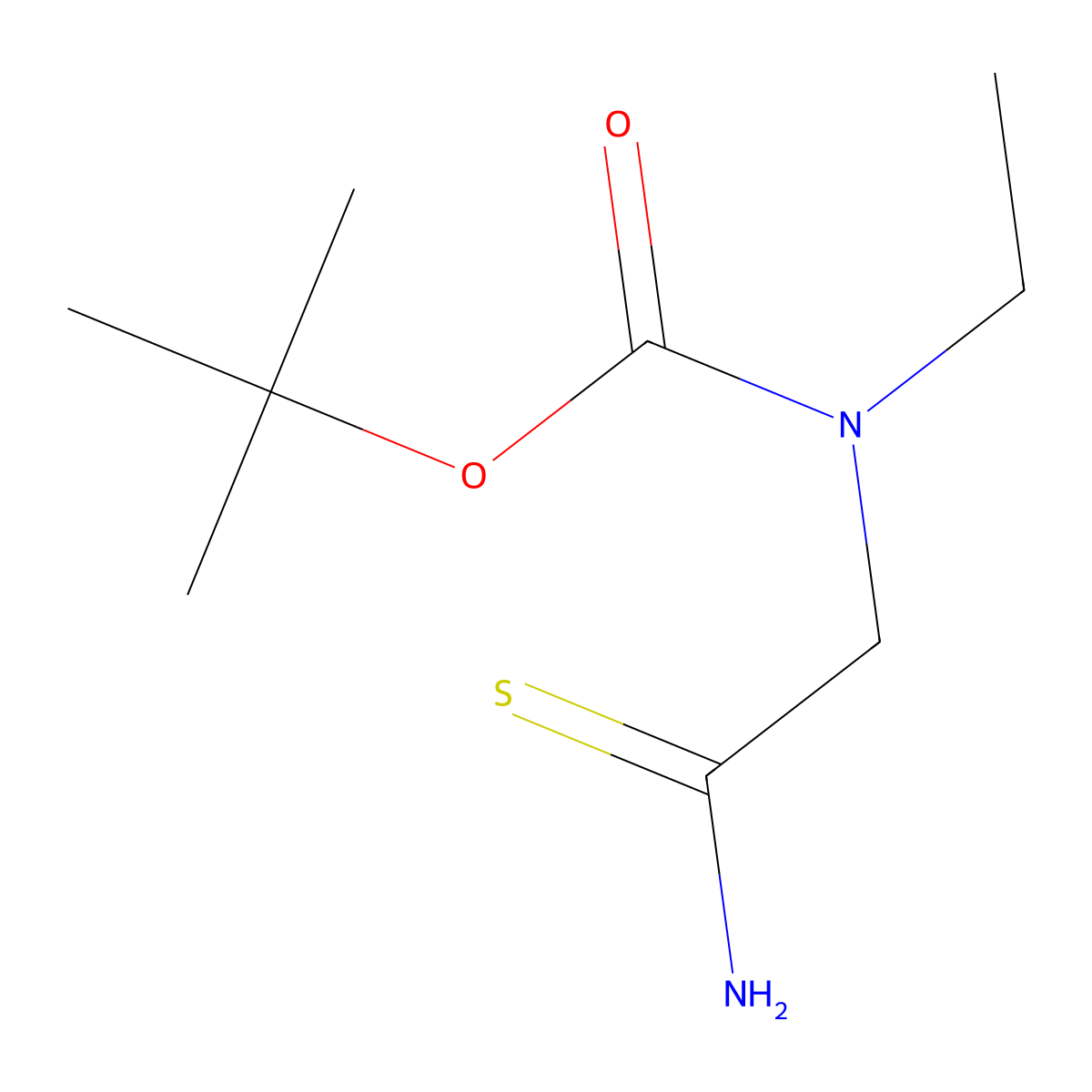tert-butyl N-(carbamothioylmethyl)-N-ethylcarbamate molecular structure, CAS 1249334-34-6