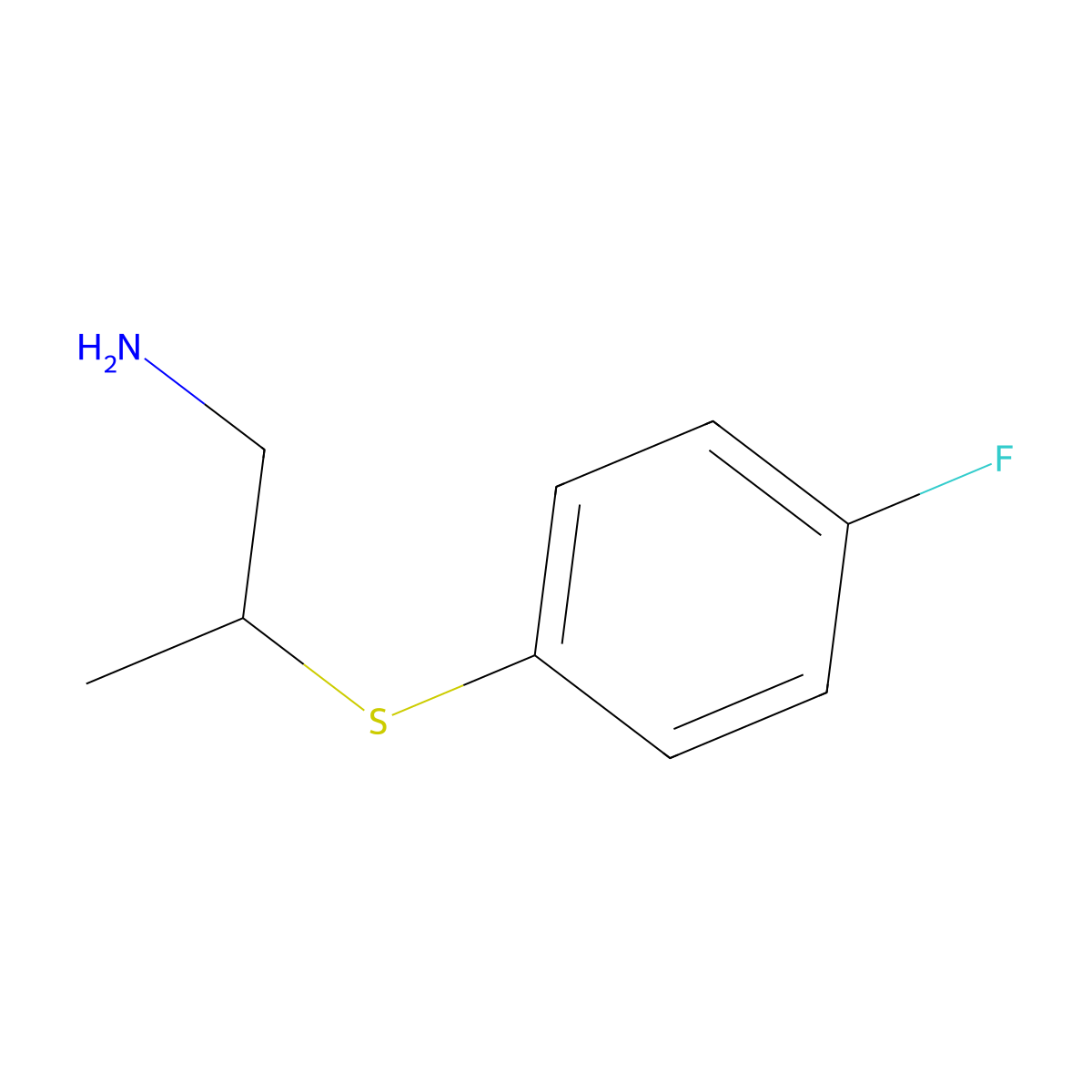 2-((4-Fluorophenyl)thio)propan-1-amine molecular structure, CAS 1249335-61-2
