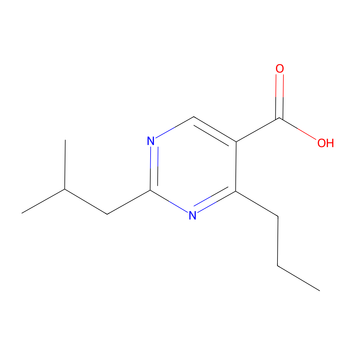 2-Isobutyl-4-propylpyrimidine-5-carboxylic acid molecular structure, CAS 1249336-07-9