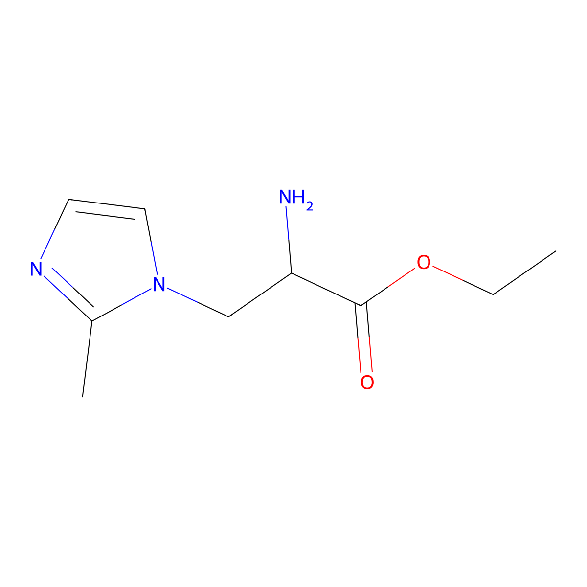 Ethyl 2-amino-3-(2-methyl-1h-imidazol-1-yl)propanoate molecular structure, CAS 1249336-60-4
