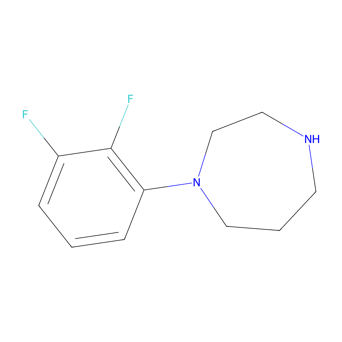 1-(2,3-Difluorophenyl)-1,4-diazepane molecular structure, CAS 1249338-77-9