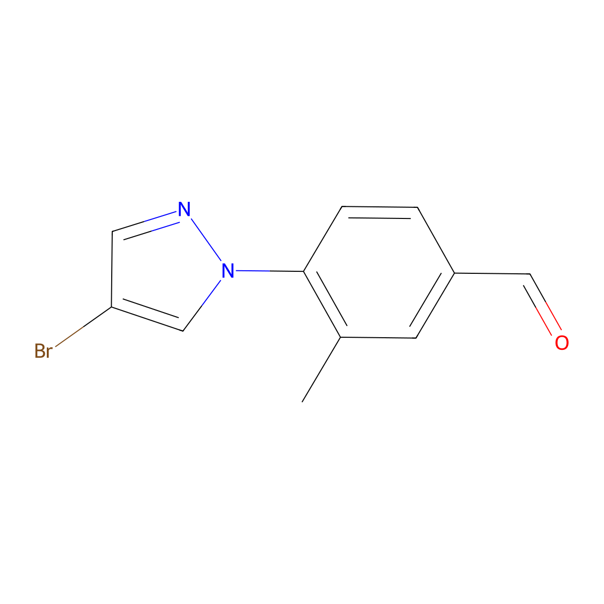 4-(4-Bromo-1H-pyrazol-1-yl)-3-methylbenzaldehyde molecular structure, CAS 1249339-30-7