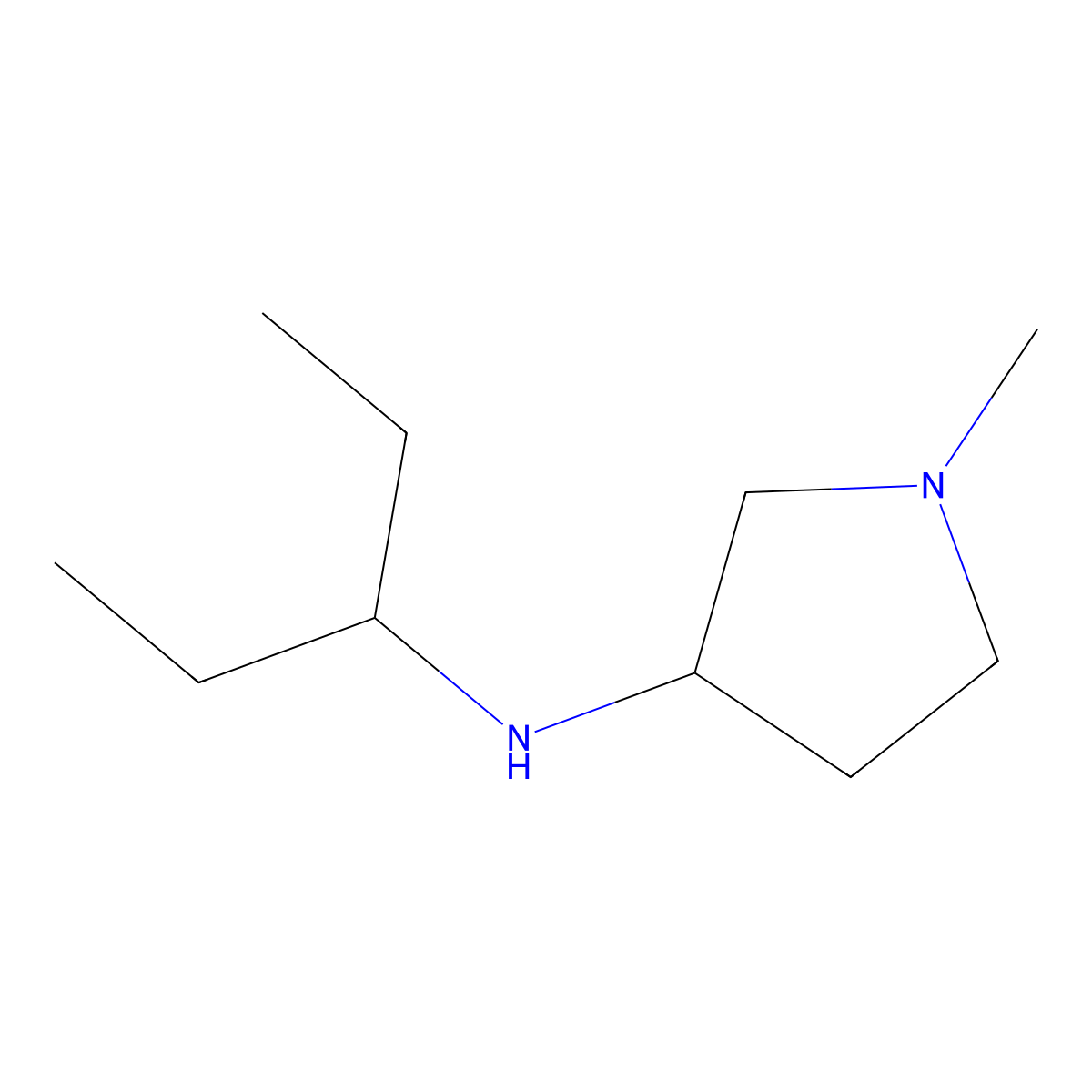 1-Methyl-N-(pentan-3-yl)pyrrolidin-3-amine molecular structure, CAS 1249339-38-5
