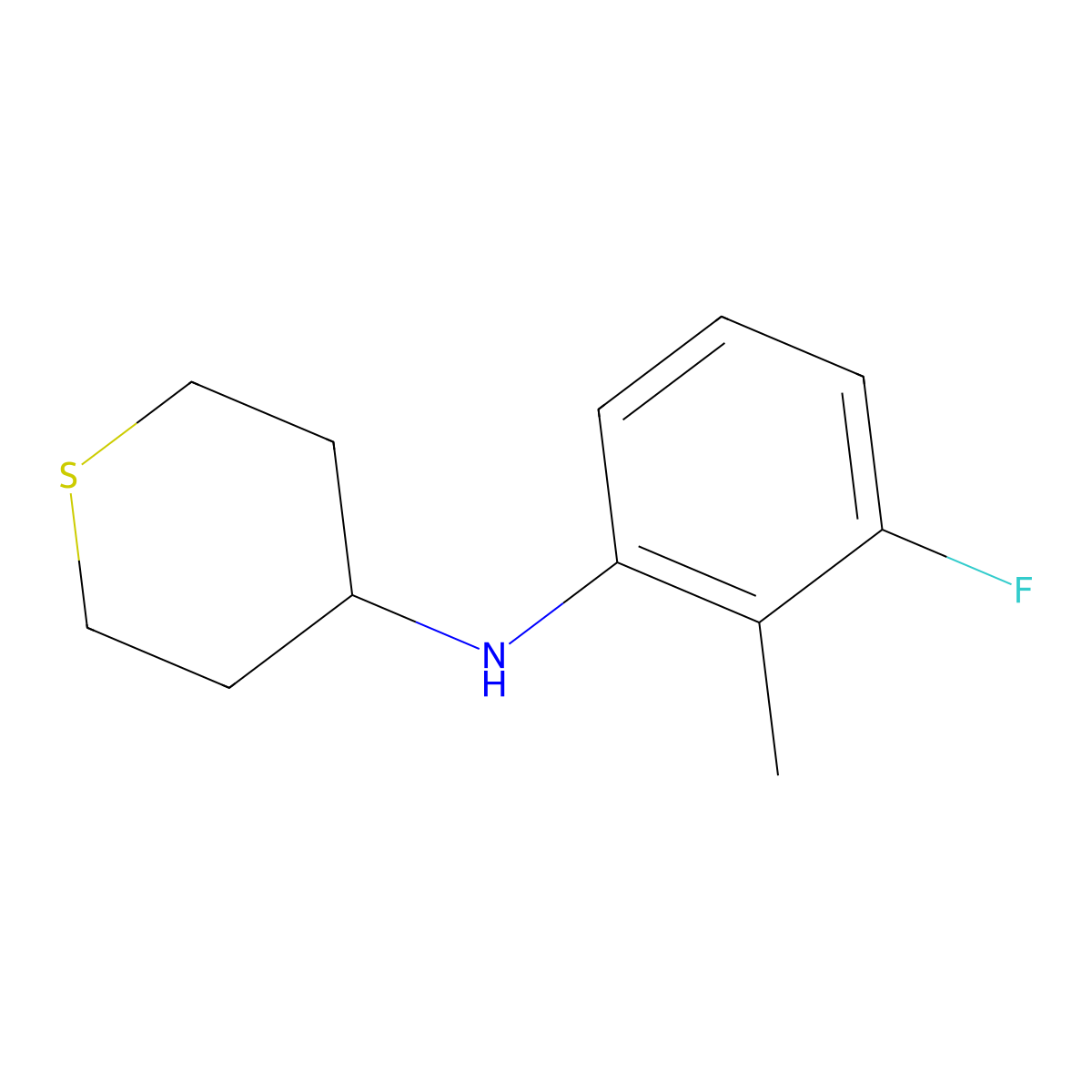 N-(3-fluoro-2-methylphenyl)thian-4-amine molecular structure, CAS 1249339-83-0