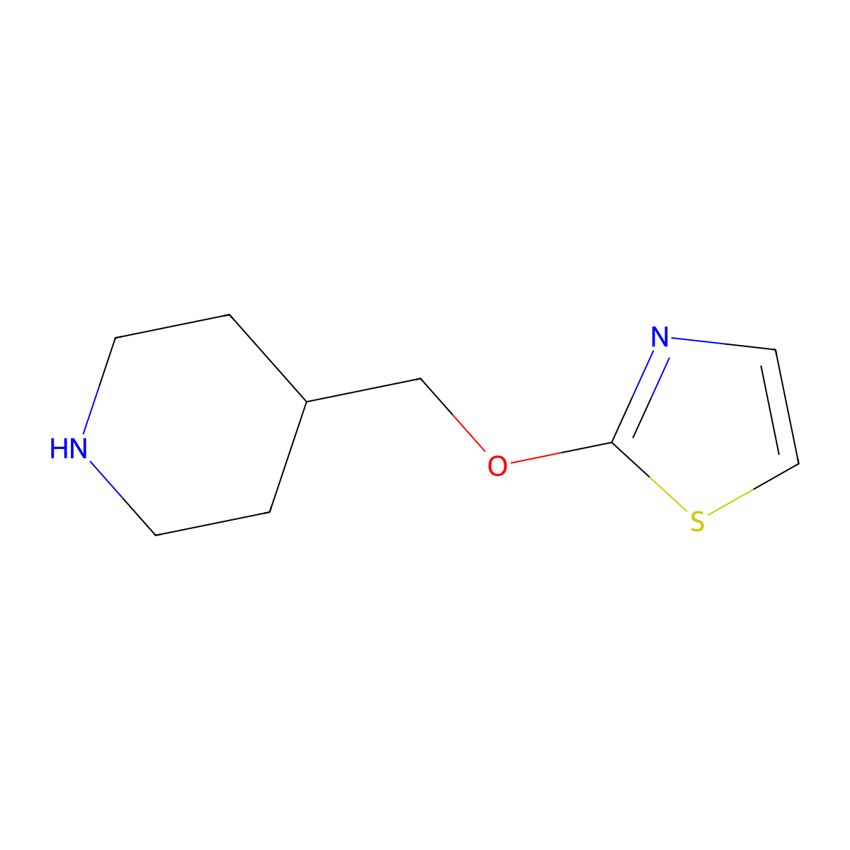 Piperidine, 4-[(2-thiazolyloxy)methyl]- molecular structure, CAS 1249342-93-5