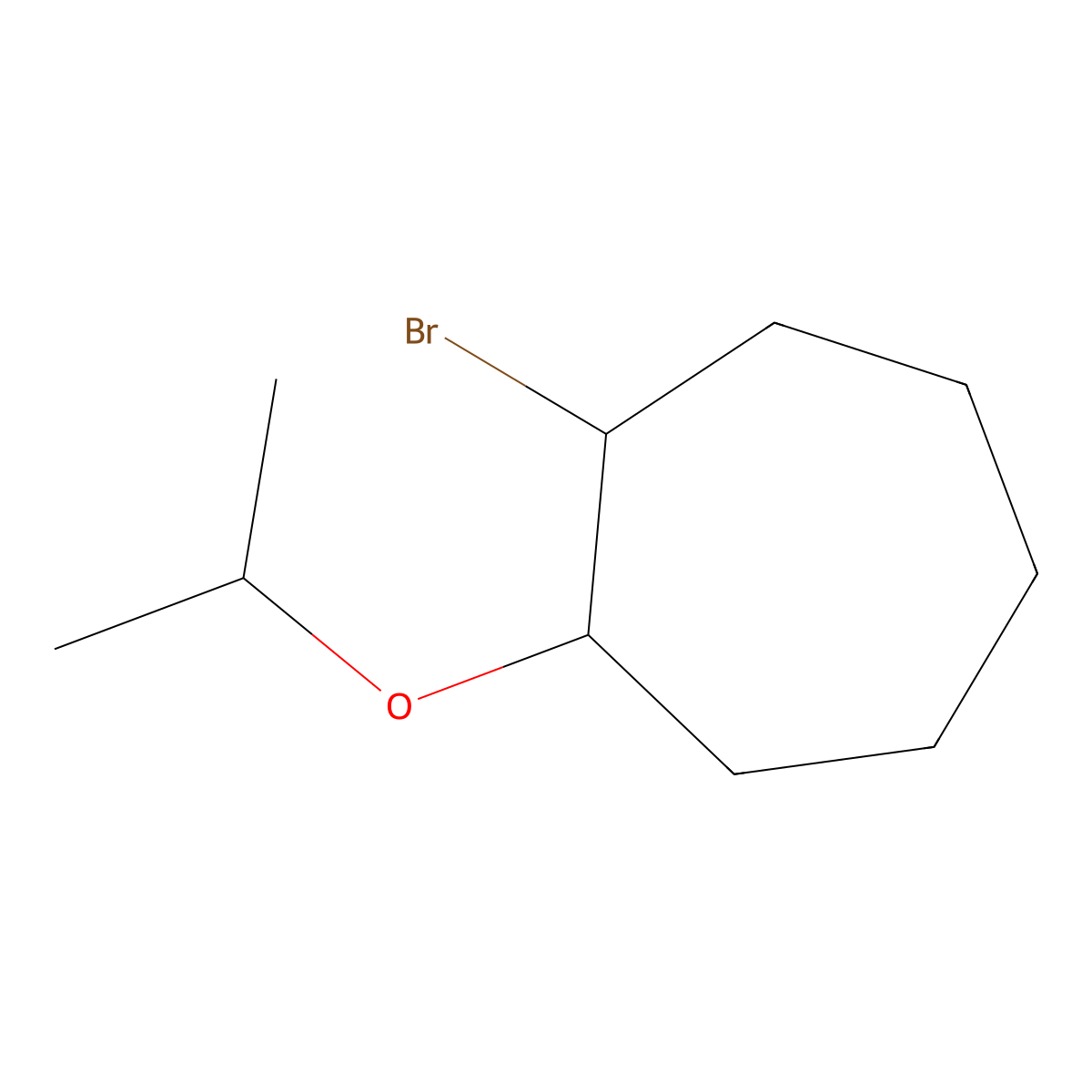 1-Bromo-2-(propan-2-yloxy)cycloheptane molecular structure, CAS 1249343-09-6