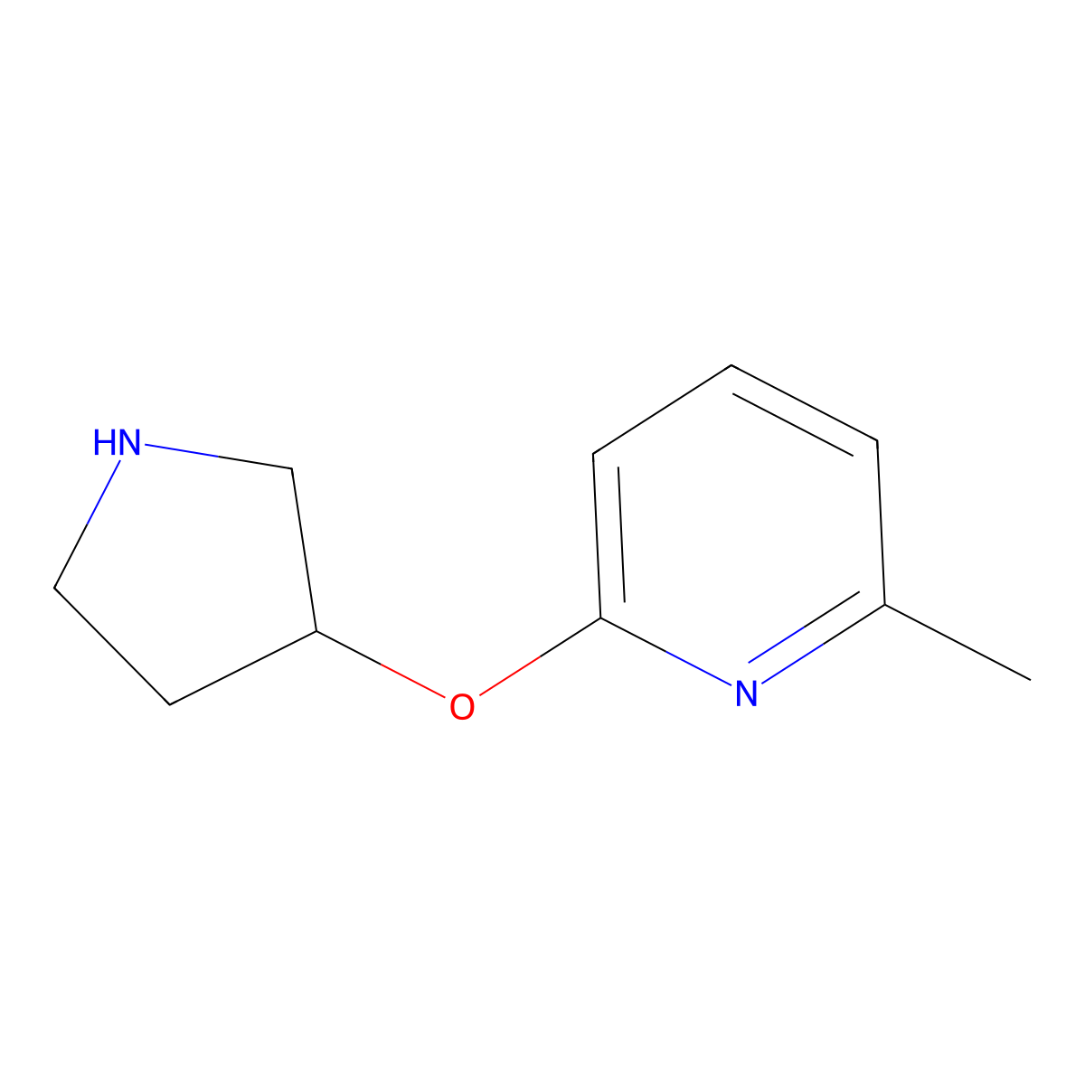 2-Methyl-6-(pyrrolidin-3-yloxy)pyridine molecular structure, CAS 1249344-94-2