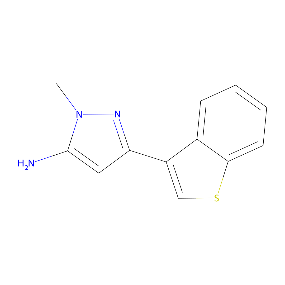 3-(Benzo[b]thiophen-3-yl)-1-methyl-1h-pyrazol-5-amine molecular structure, CAS 1249345-15-0