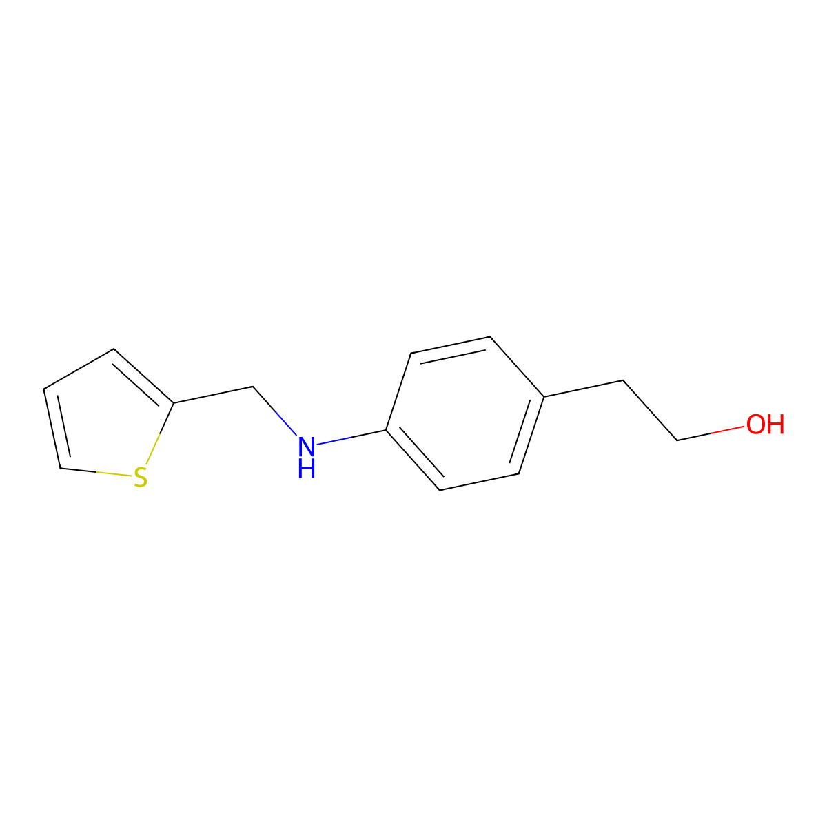 2-(4-((Thiophen-2-ylmethyl)amino)phenyl)ethan-1-ol molecular structure, CAS 1249345-19-4