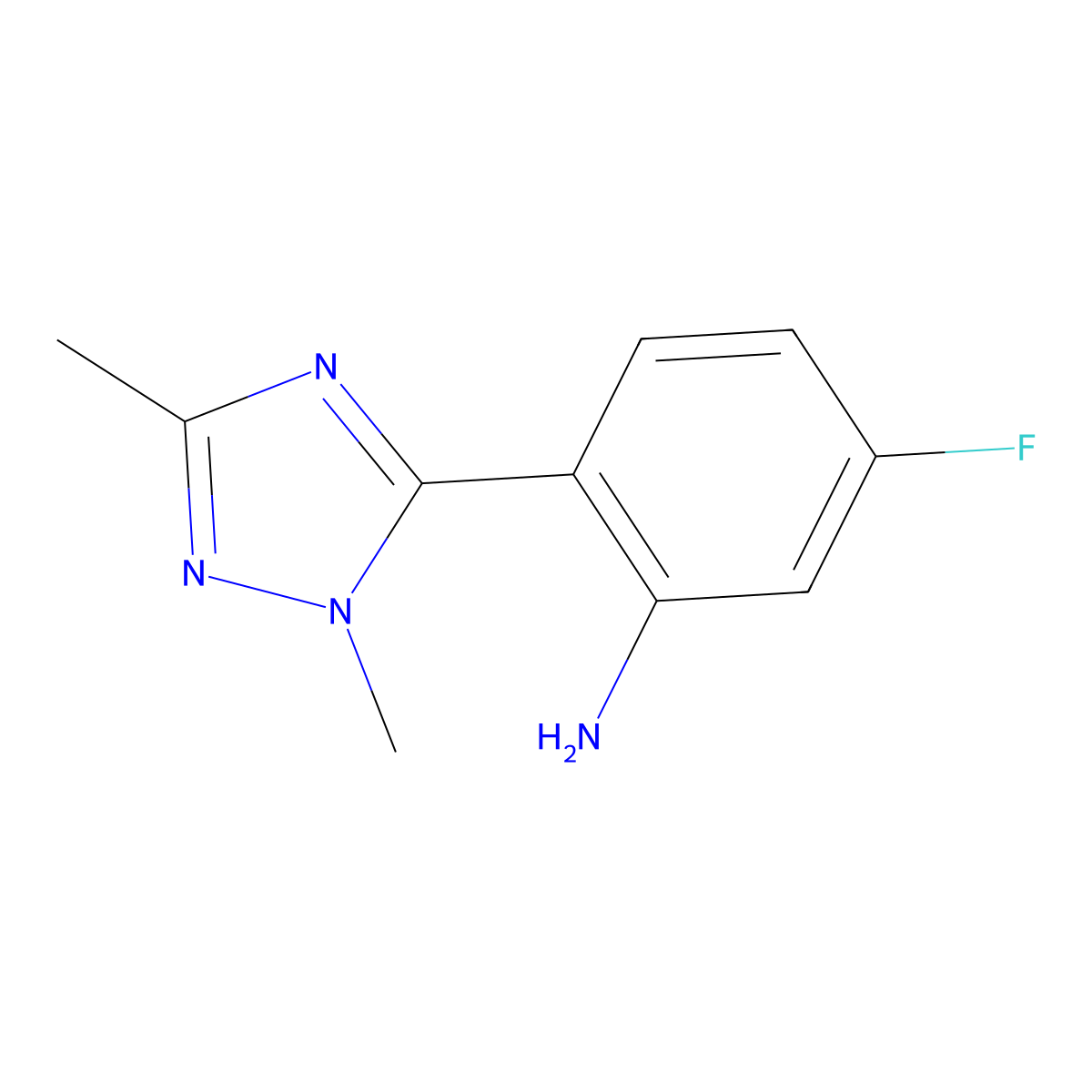 2-(1,3-Dimethyl-1h-1,2,4-triazol-5-yl)-5-fluoroaniline molecular structure, CAS 1249345-47-8