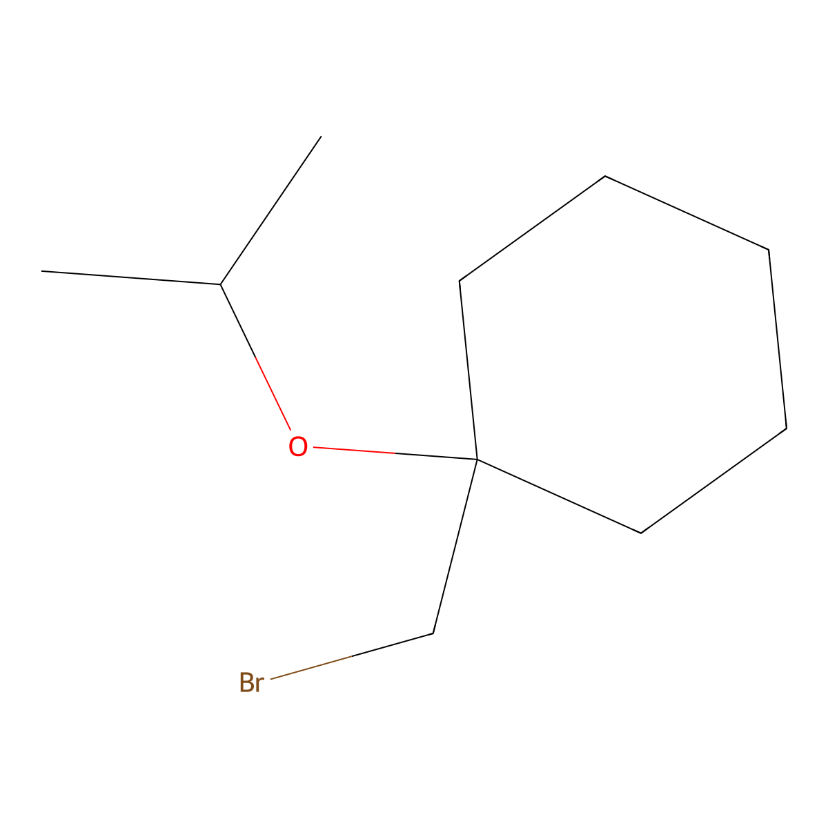 1-(Bromomethyl)-1-(propan-2-yloxy)cyclohexane molecular structure, CAS 1249345-59-2