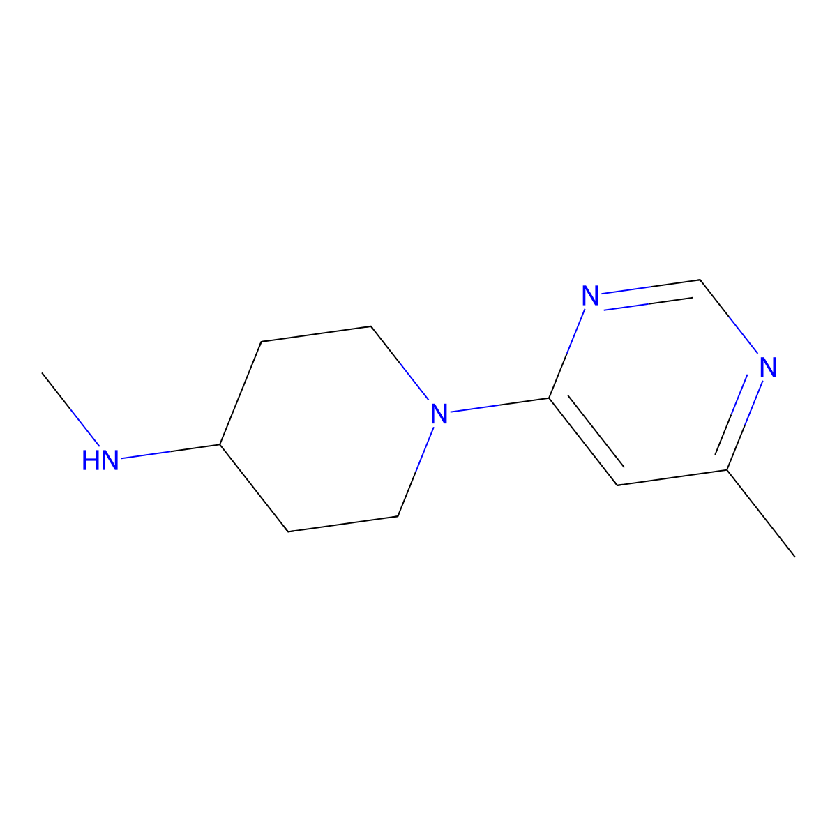N-methyl-1-(6-methylpyrimidin-4-yl)piperidin-4-amine molecular structure, CAS 1249347-54-3