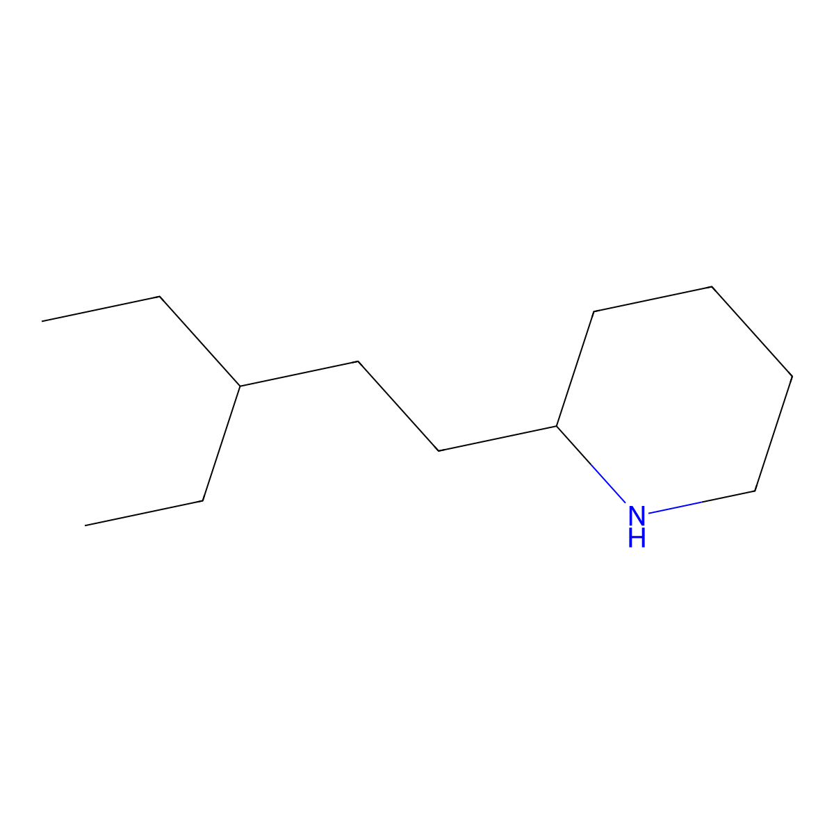 2-(3-Ethylpentyl)piperidine molecular structure, CAS 1249348-56-8