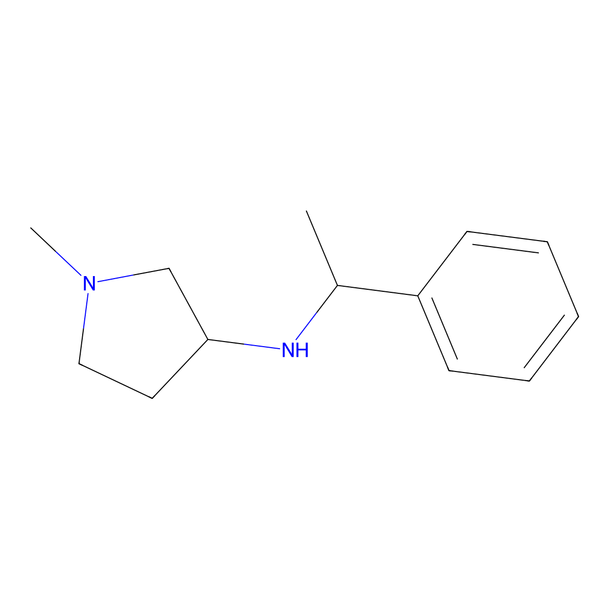 1-Methyl-N-(1-phenylethyl)pyrrolidin-3-amine molecular structure, CAS 1249349-32-3