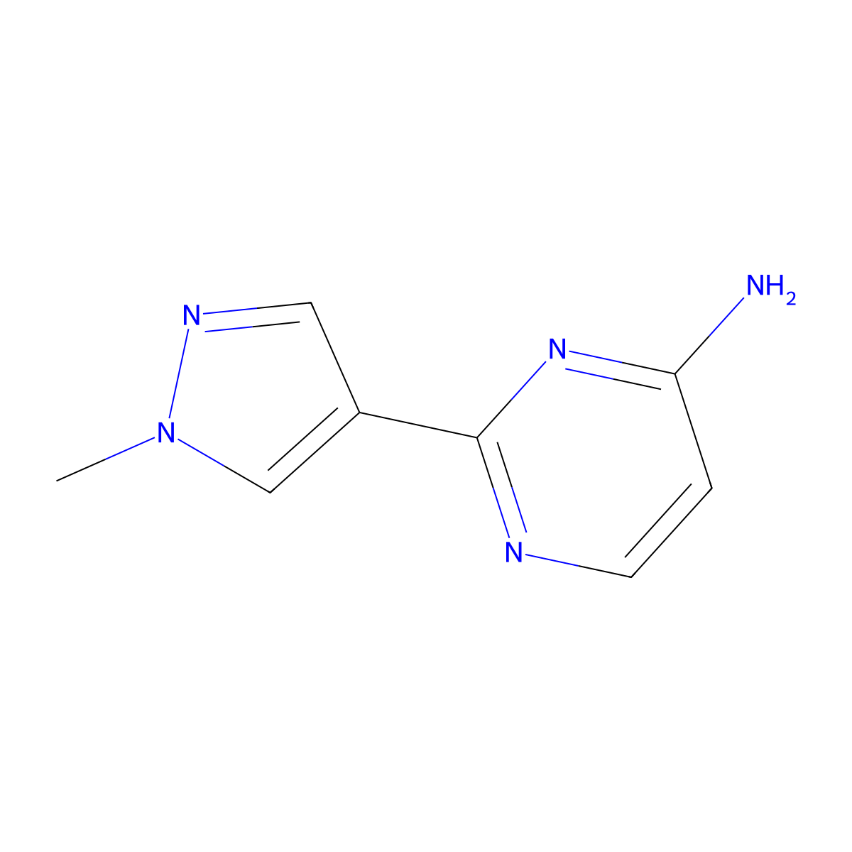 4-Amino-2-(1-methyl-4-pyrazolyl)pyrimidine molecular structure, CAS 1249349-53-8