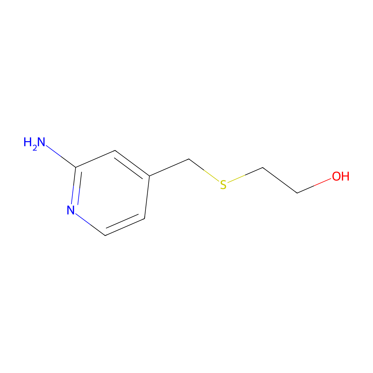 2-{[(2-Aminopyridin-4-yl)methyl]sulfanyl}ethan-1-ol molecular structure, CAS 1249351-05-0