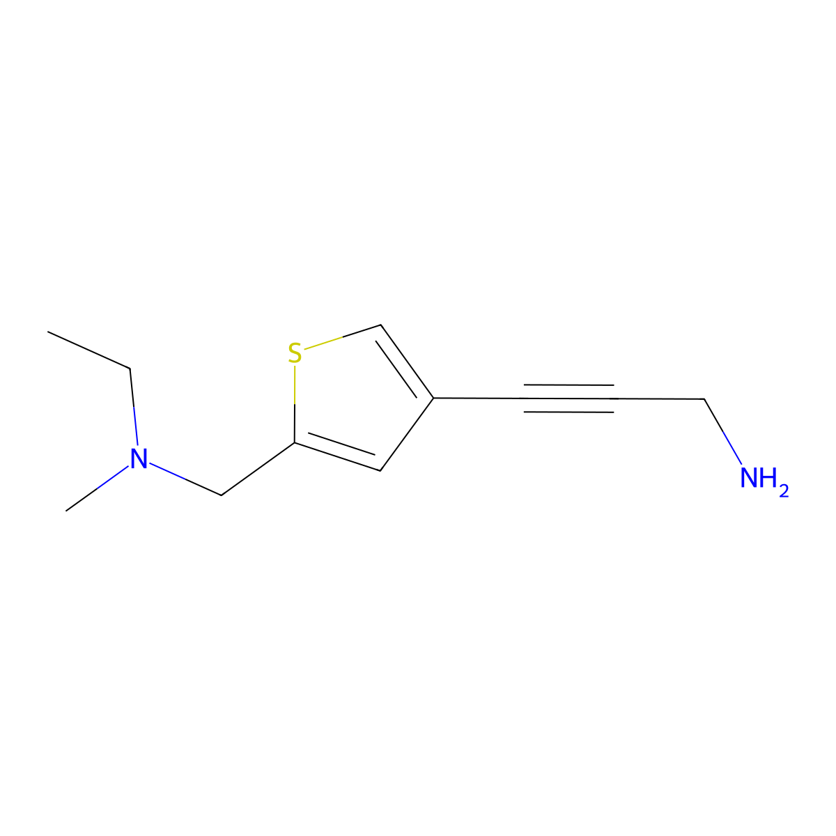 3-(5-((Ethyl(methyl)amino)methyl)thiophen-3-yl)prop-2-yn-1-amine molecular structure, CAS 1249352-84-8