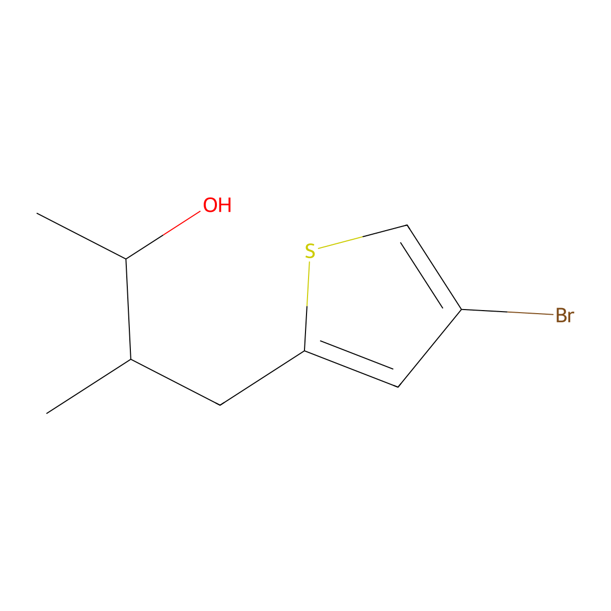 4-(4-Bromothiophen-2-yl)-3-methylbutan-2-ol molecular structure, CAS 1249353-92-1