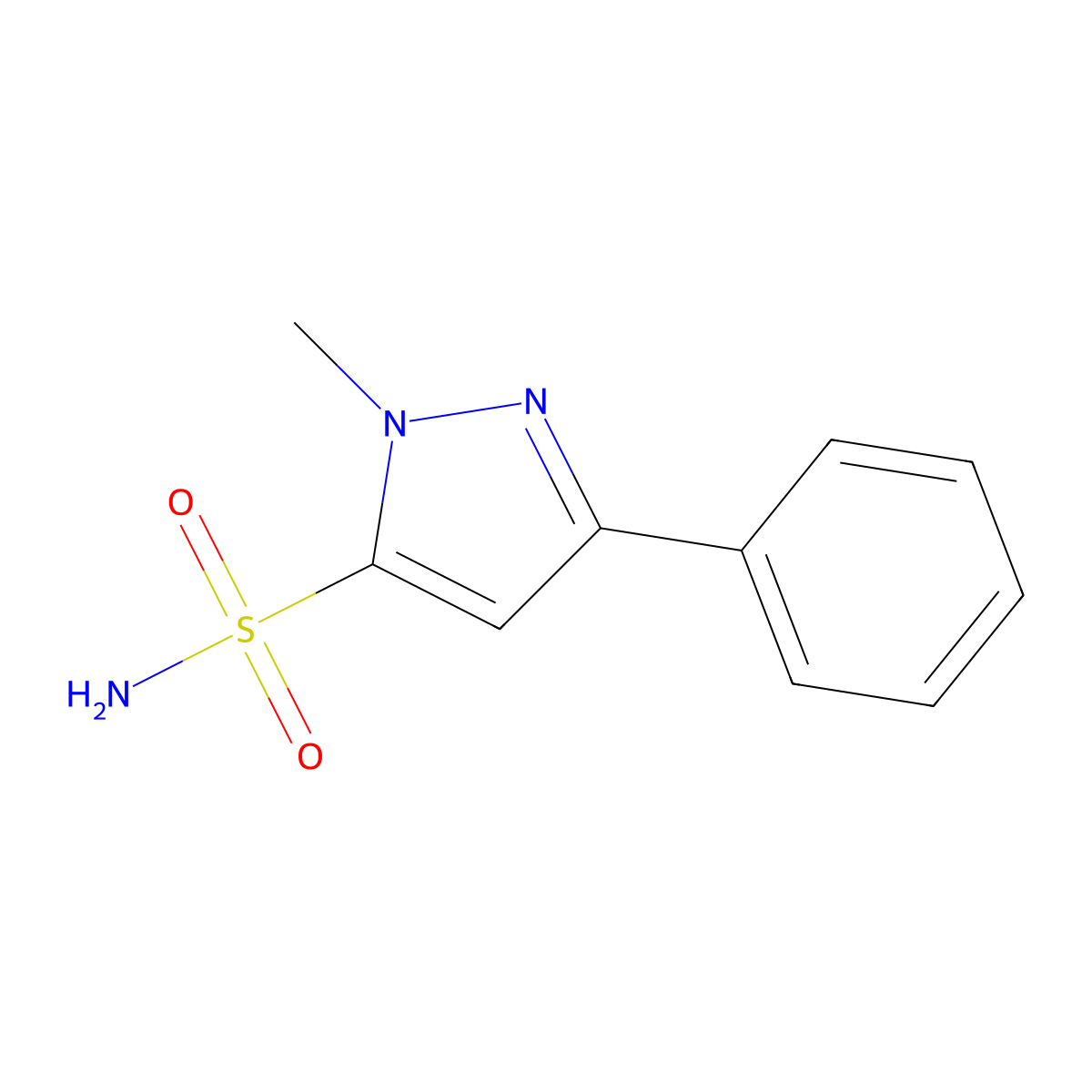 1-Methyl-3-phenyl-1h-pyrazole-5-sulfonamide molecular structure, CAS 1249355-54-1