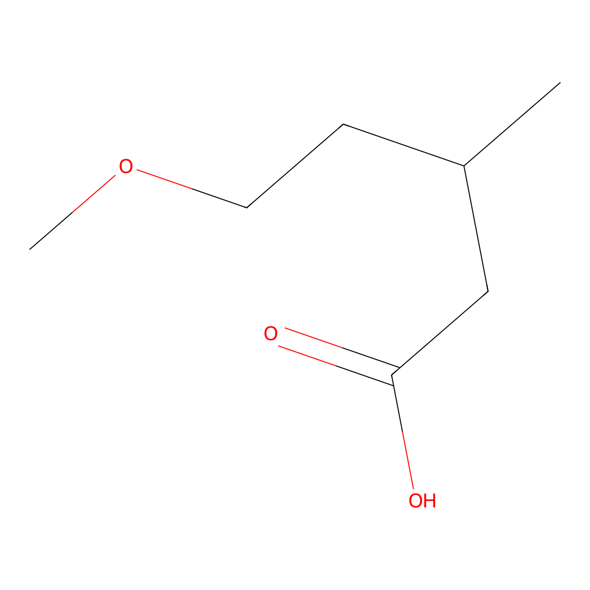 5-Methoxy-3-methylpentanoic acid molecular structure, CAS 1249356-30-6