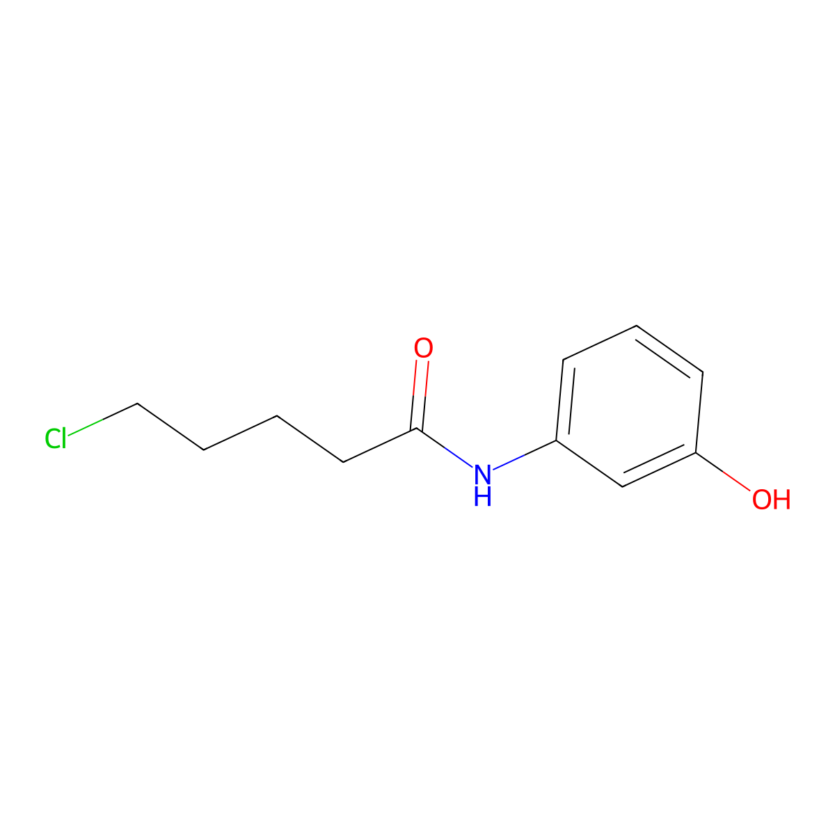 5-chloro-N-(3-hydroxyphenyl)pentanamide molecular structure, CAS 1249357-24-1