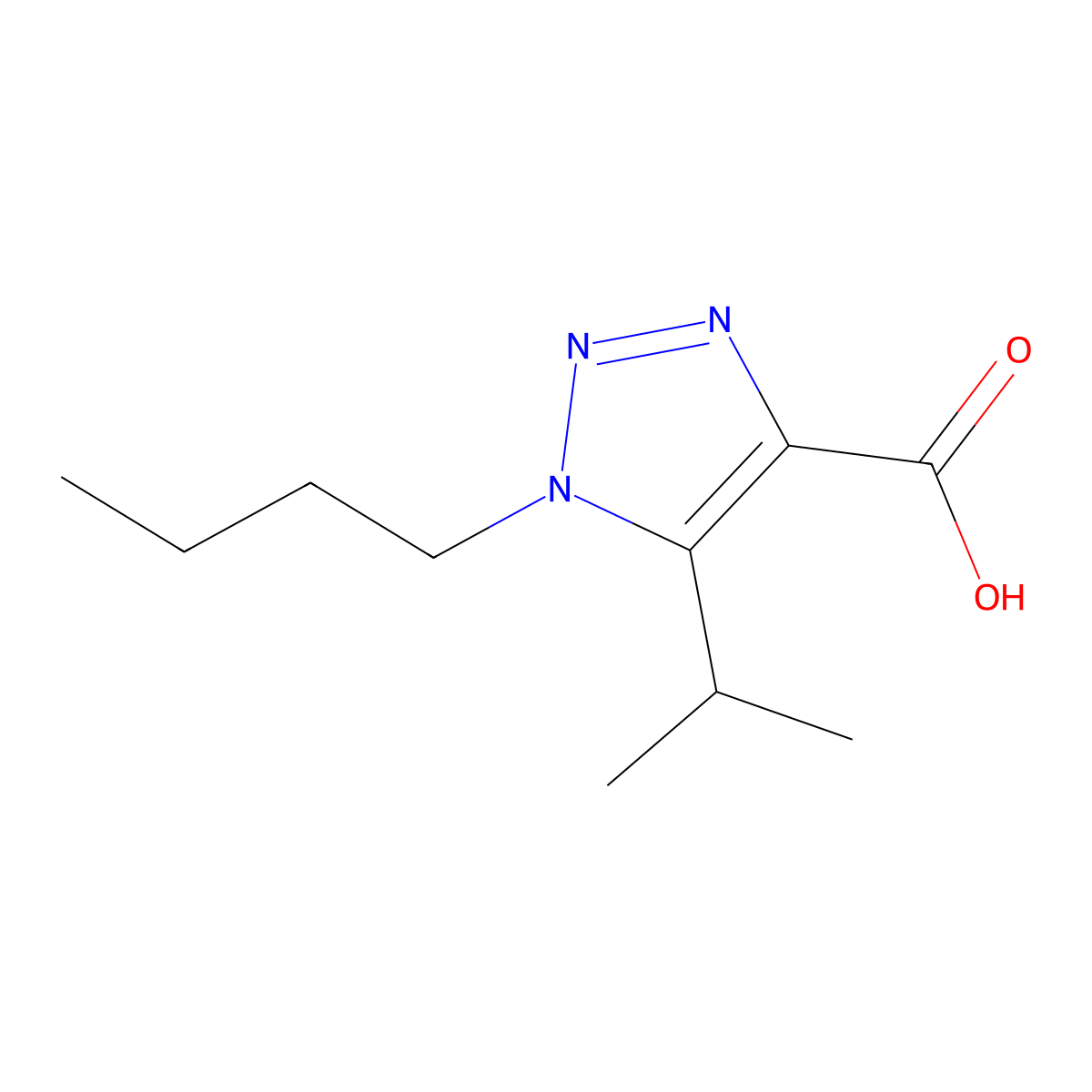 1-Butyl-5-isopropyl-1h-1,2,3-triazole-4-carboxylic acid molecular structure, CAS 1249357-39-8