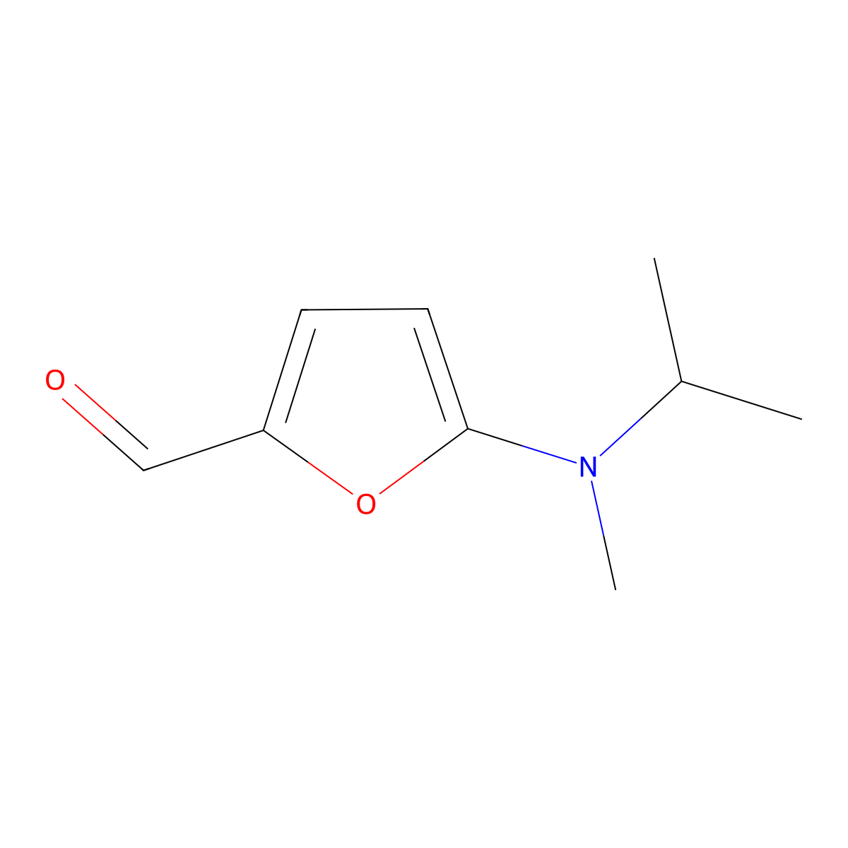 5-[Methyl(propan-2-yl)amino]furan-2-carbaldehyde molecular structure, CAS 1249357-84-3