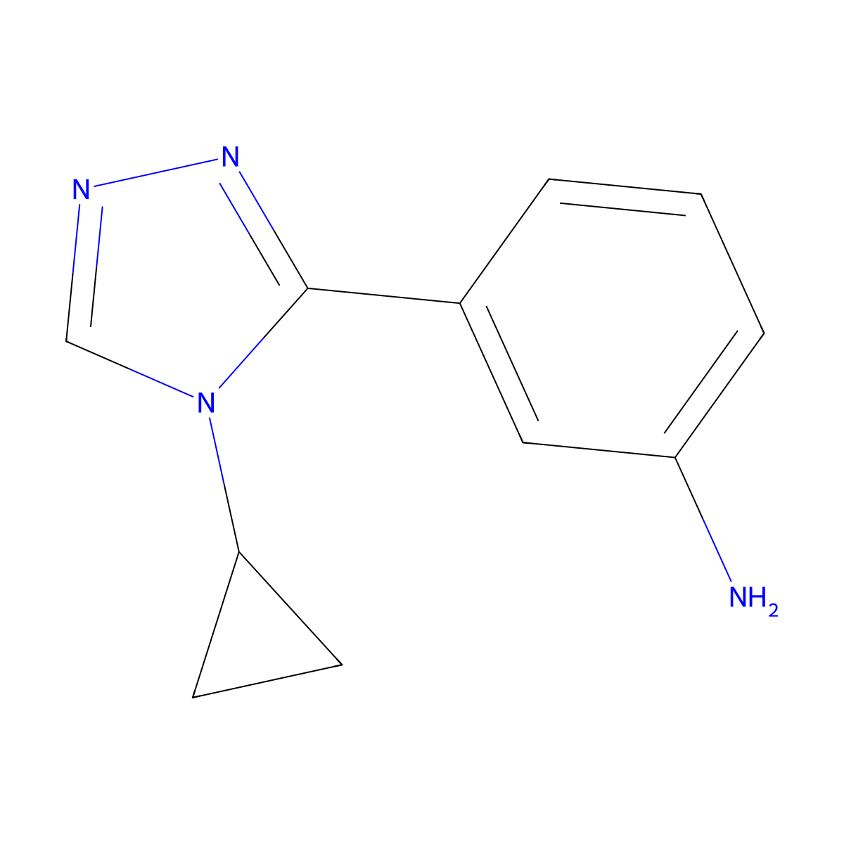 3-(4-cyclopropyl-4H-1,2,4-triazol-3-yl)aniline molecular structure, CAS 1249359-62-3