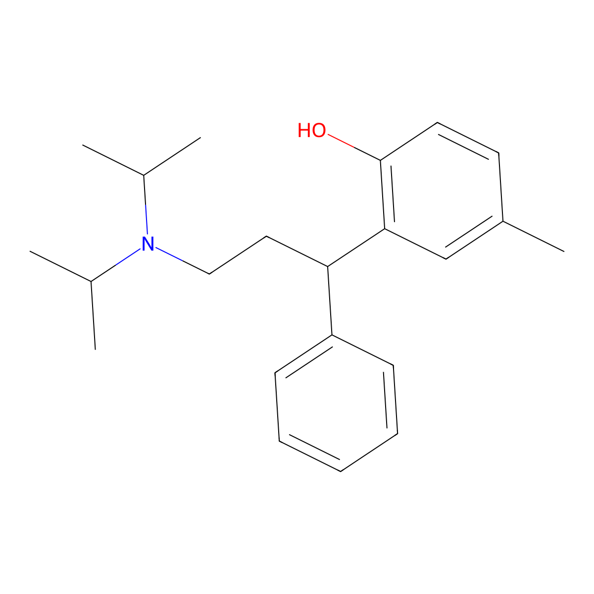 2-(3-(Di(propan-2-yl)amino)-1-phenylpropyl)-4-methylphenol molecular structure, CAS 124936-74-9