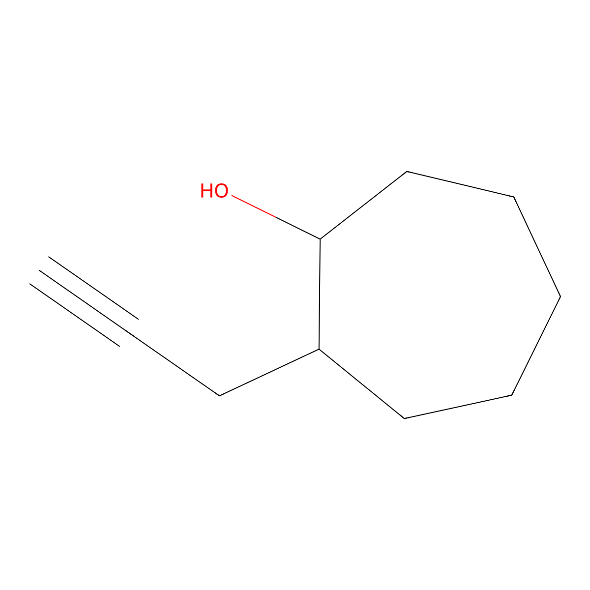 2-(Prop-2-yn-1-yl)cycloheptan-1-ol molecular structure, CAS 1249362-19-3