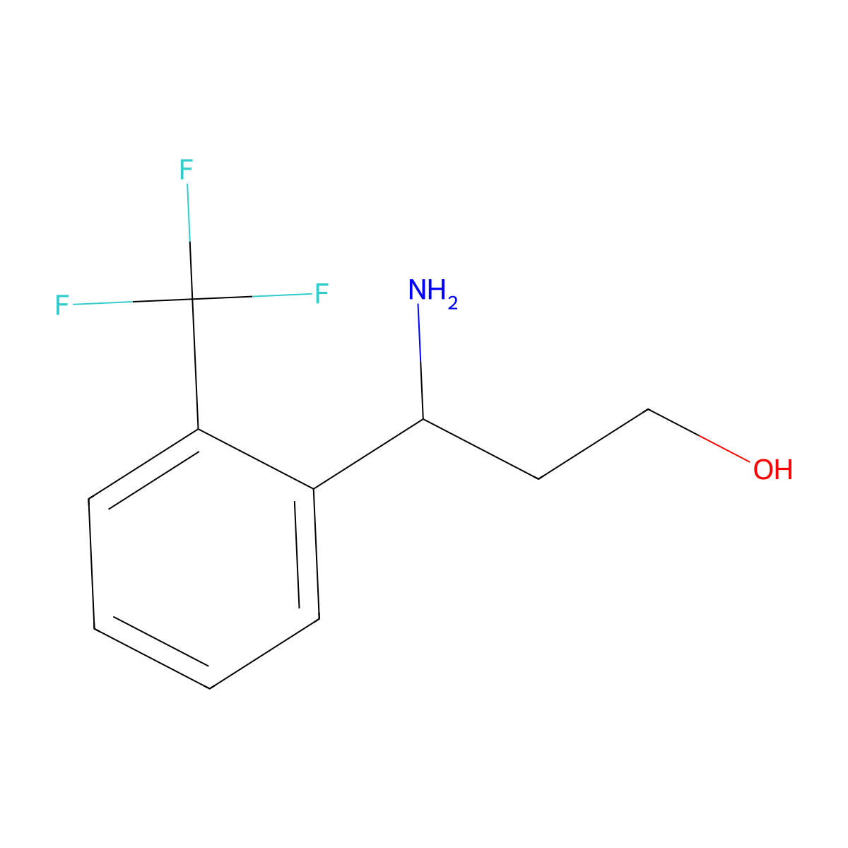 3-Amino-3-(2-(trifluoromethyl)phenyl)propan-1-OL molecular structure, CAS 1249362-69-3