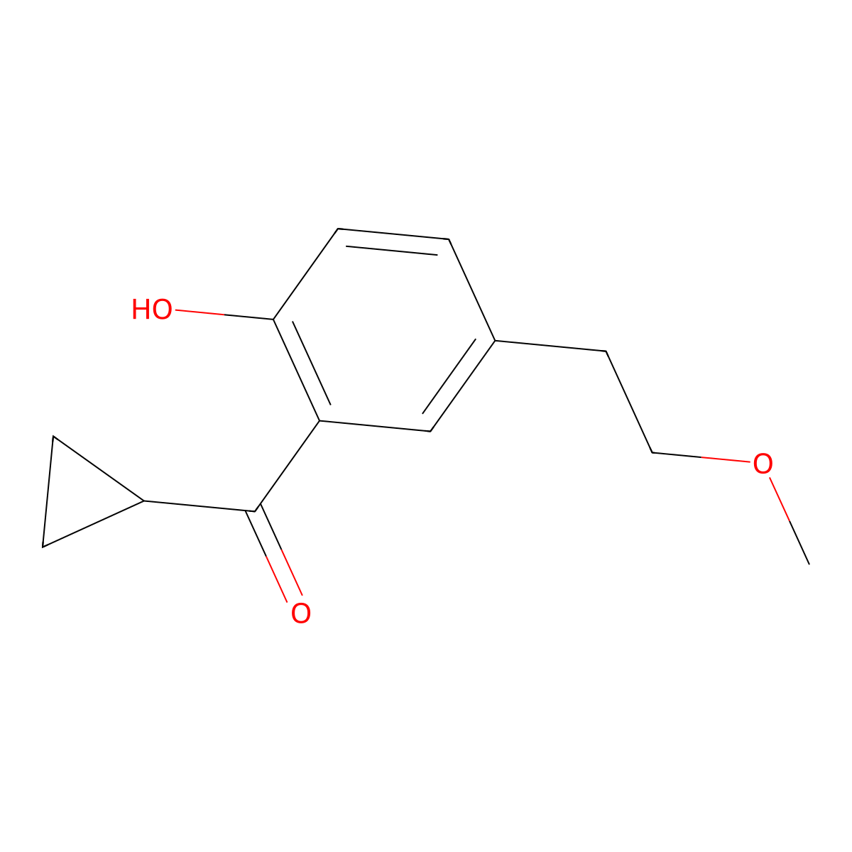 Cyclopropyl(2-hydroxy-5-(2-methoxyethyl)phenyl)methanone molecular structure, CAS 1249362-85-3