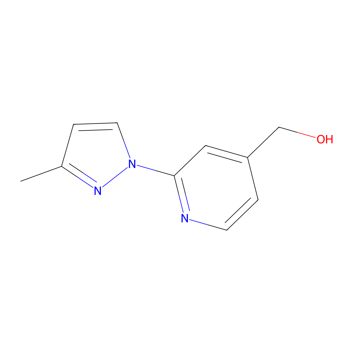 (2-(3-methyl-1H-pyrazol-1-yl)pyridin-4-yl)methanol molecular structure, CAS 1249363-94-7