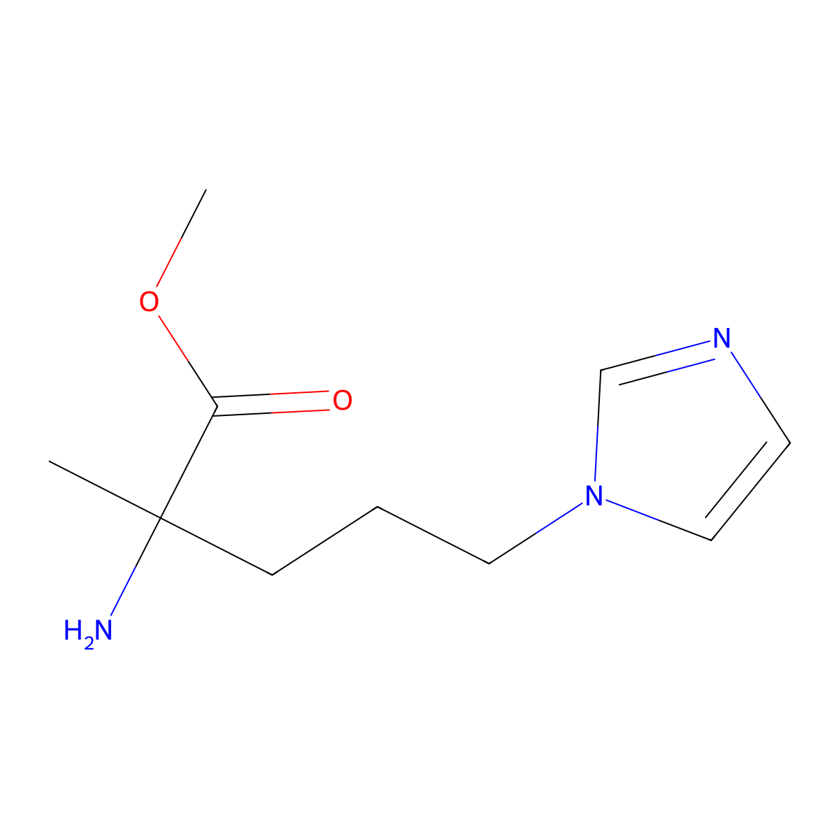Methyl 2-amino-5-(1h-imidazol-1-yl)-2-methylpentanoate molecular structure, CAS 1249366-70-8