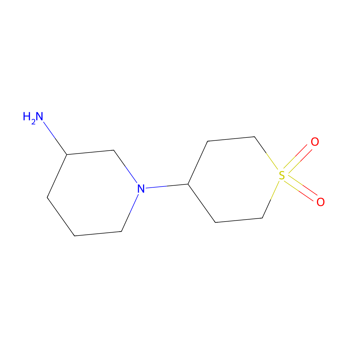 4-(3-aminopiperidin-1-yl)tetrahydro-2H-thiopyran 1,1-dioxide molecular structure, CAS 1249366-77-5