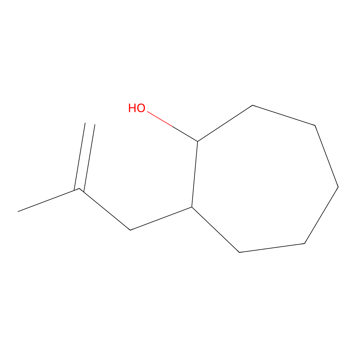 2-(2-Methylprop-2-en-1-yl)cycloheptan-1-ol molecular structure, CAS 1249369-83-2
