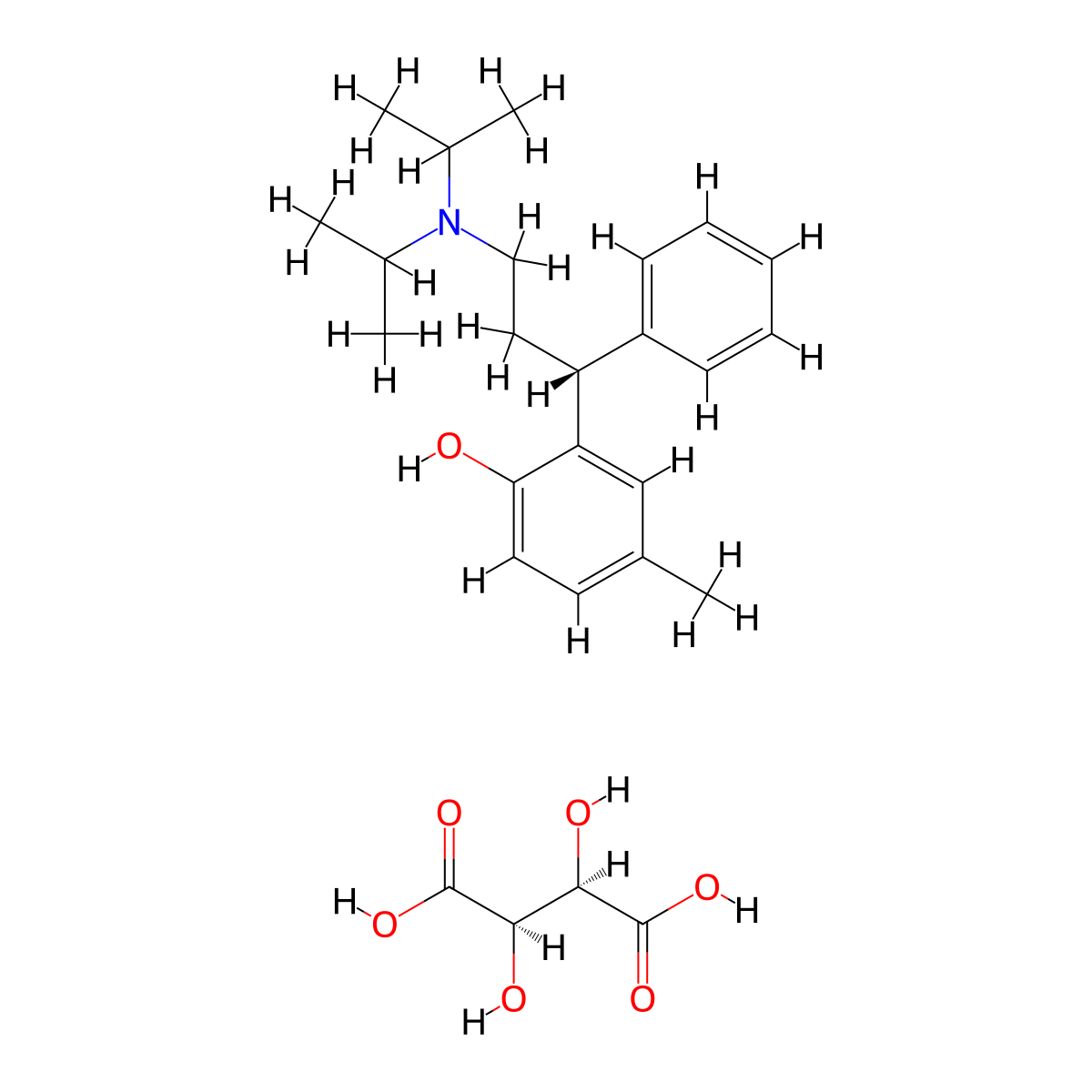 Tolterodine Tartrate molecular structure, CAS 124937-52-6