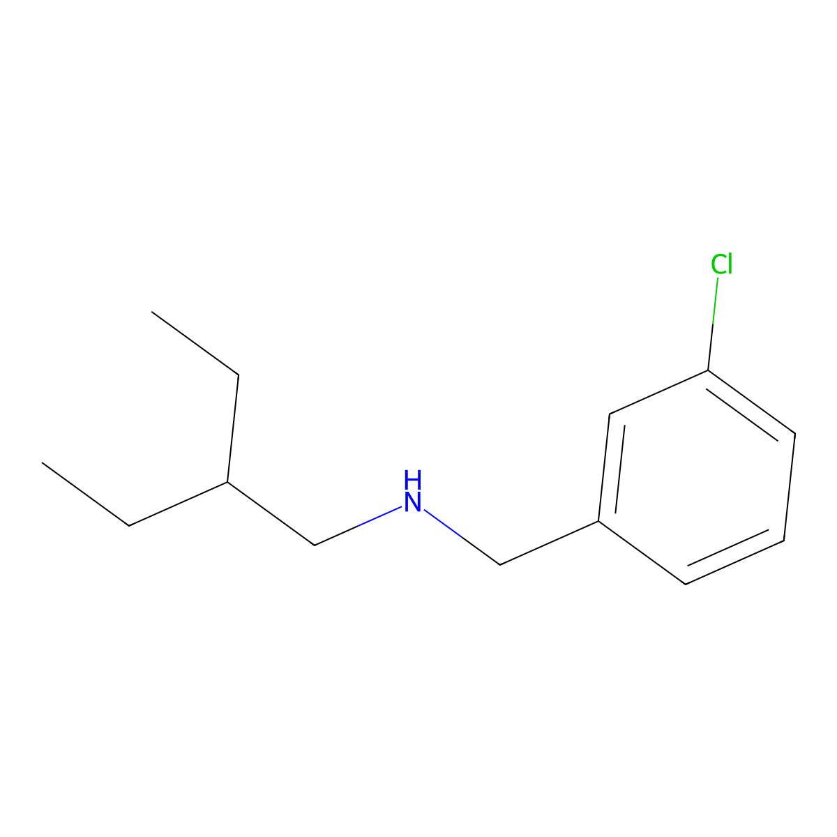 [(3-Chlorophenyl)methyl](2-ethylbutyl)amine molecular structure, CAS 1249374-78-4