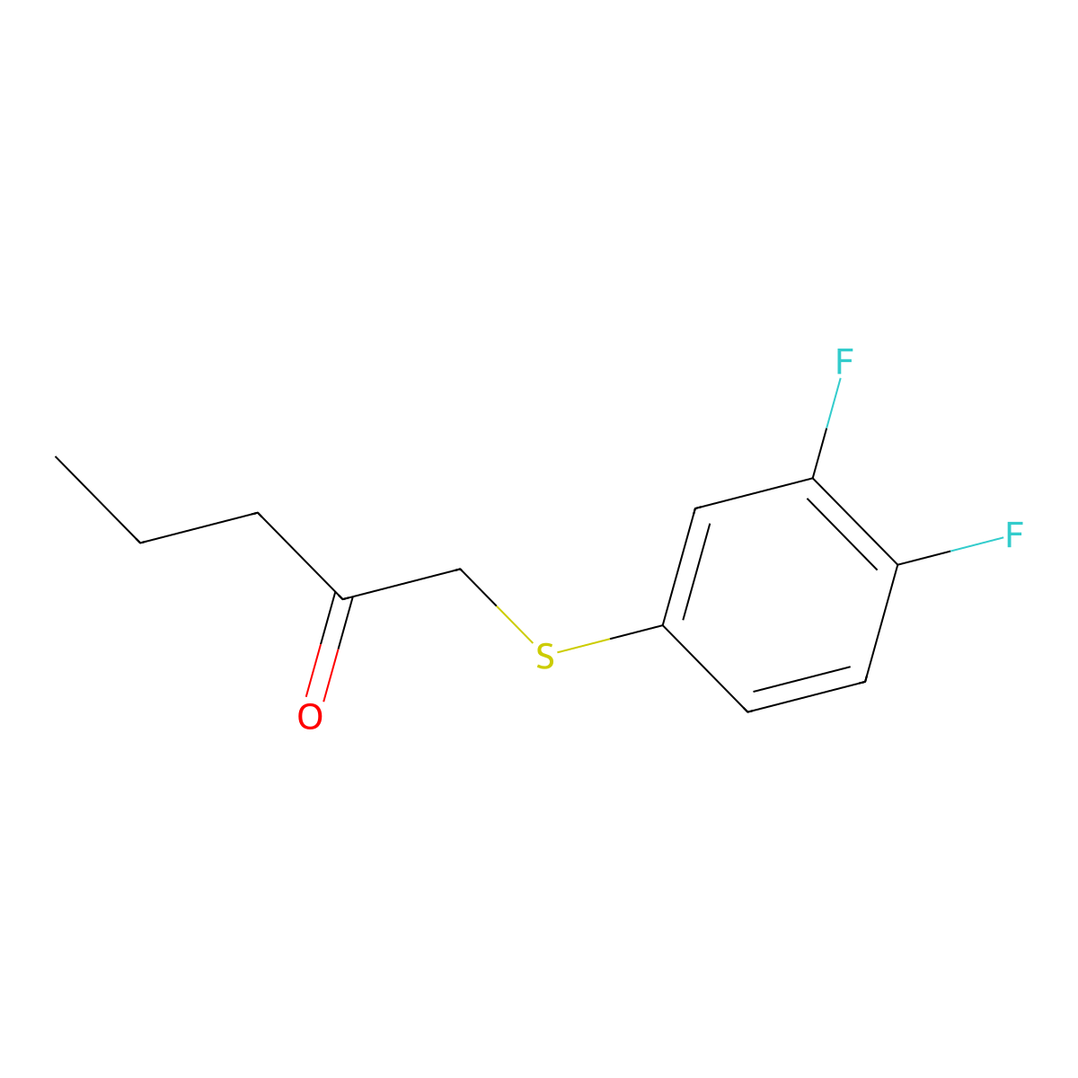 1-((3,4-Difluorophenyl)thio)pentan-2-one molecular structure, CAS 1249375-07-2