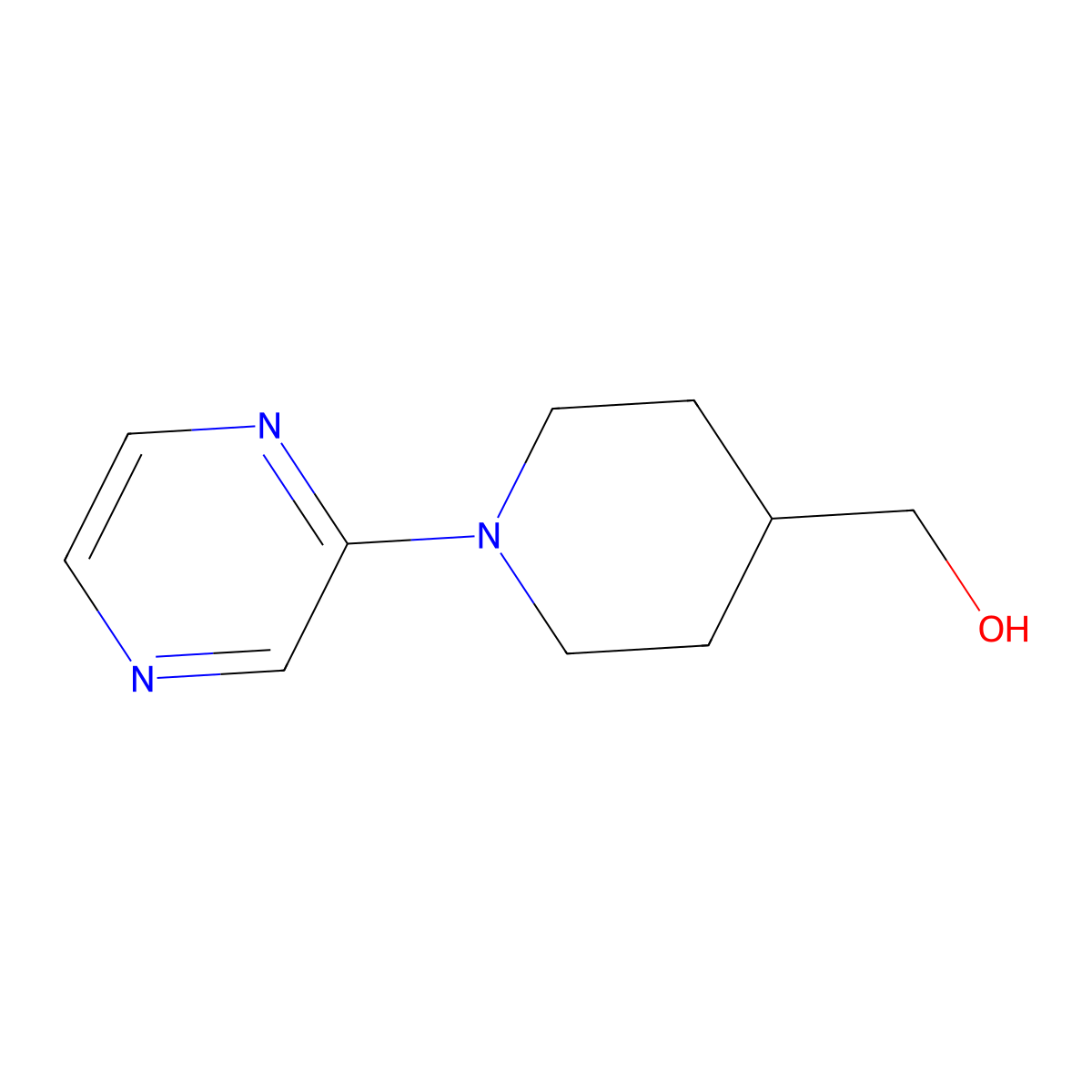 [1-(Pyrazin-2-yl)piperidin-4-yl]methanol molecular structure, CAS 1249377-81-8
