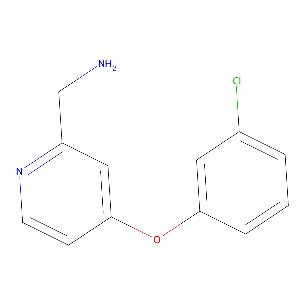 [4-(3-Chlorophenoxy)pyridin-2-yl]methanamine molecular structure, CAS 1249378-24-2