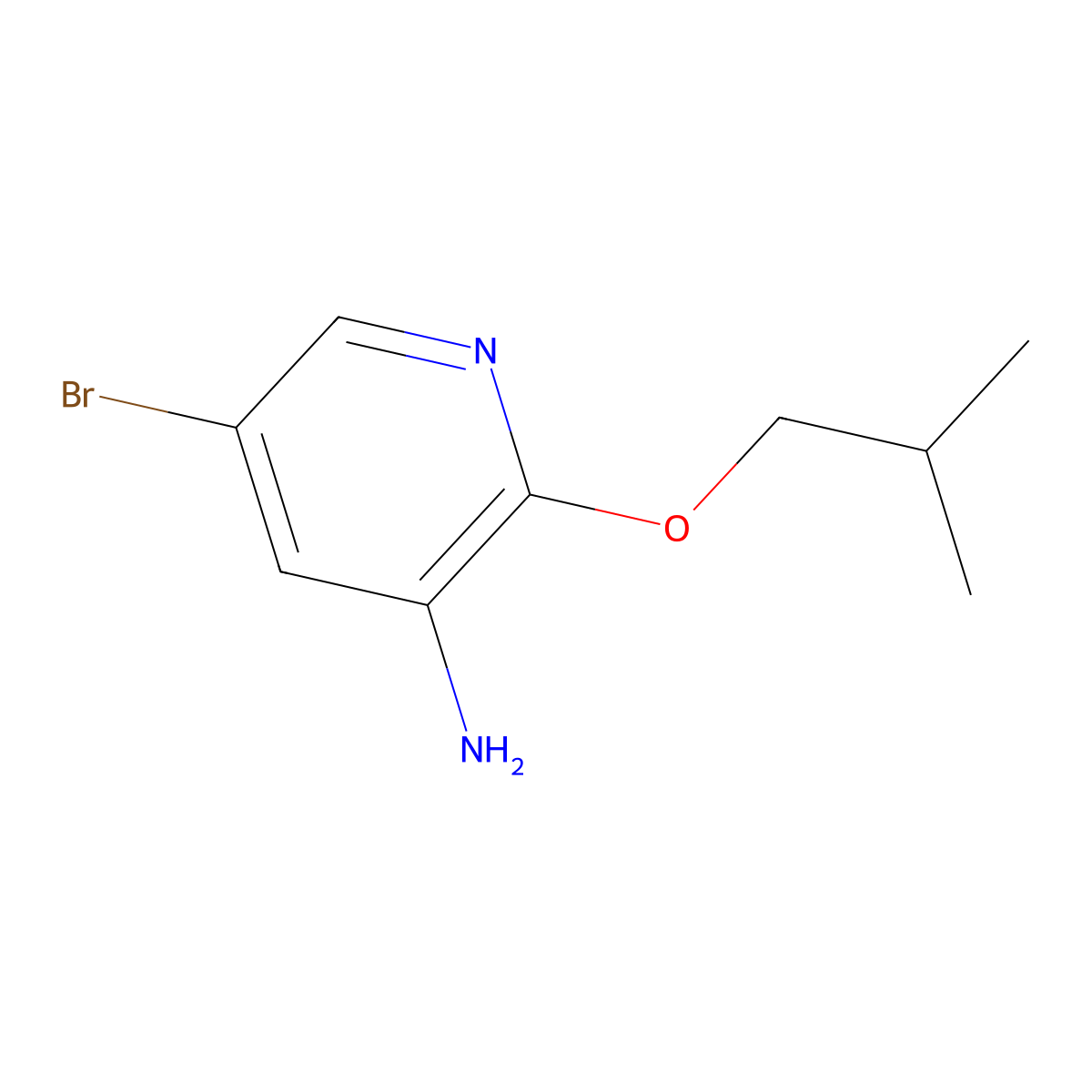 5-Bromo-2-isobutoxy-pyridin-3-ylamine molecular structure, CAS 1249378-82-2