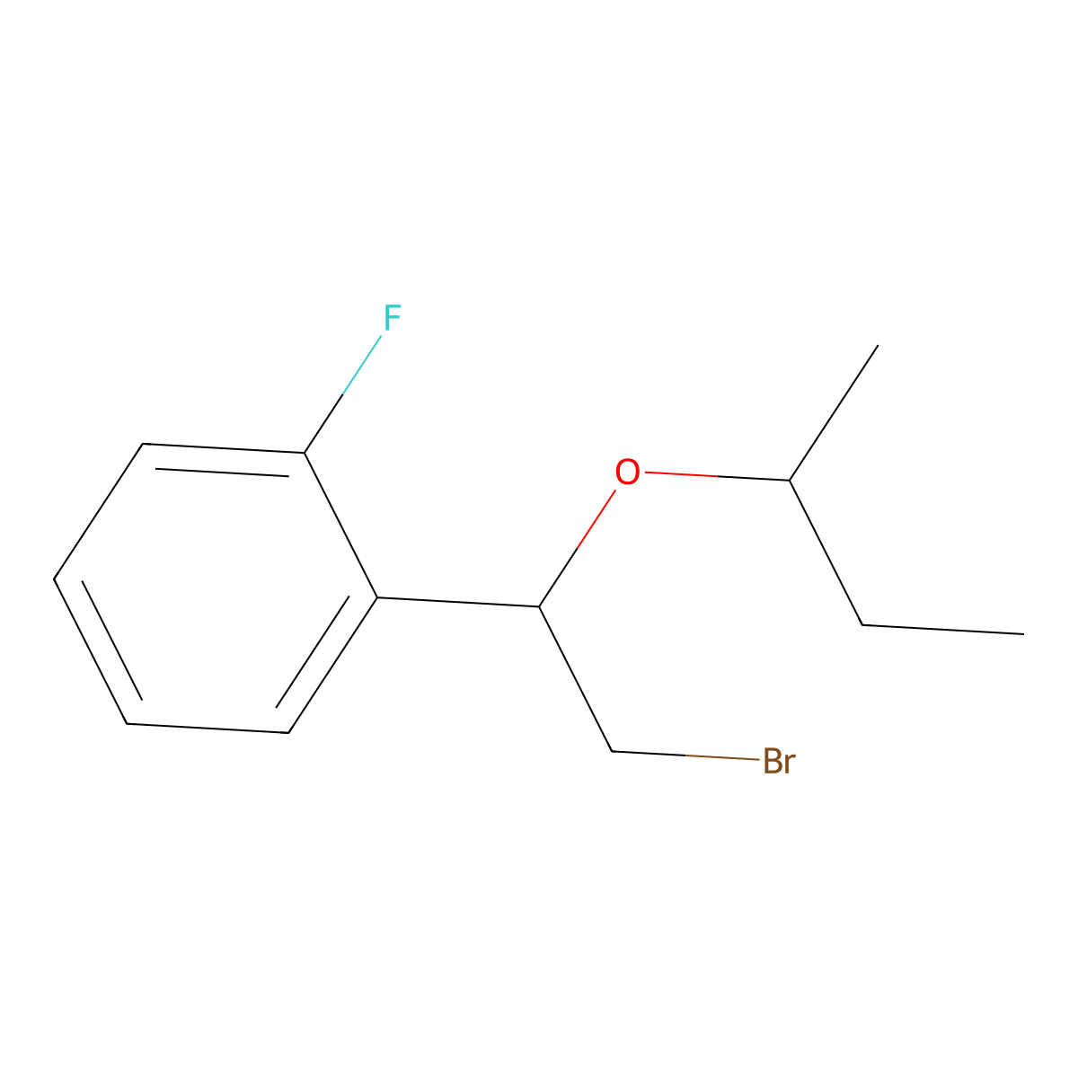 1-(2-Bromo-1-(sec-butoxy)ethyl)-2-fluorobenzene molecular structure, CAS 1249380-68-4