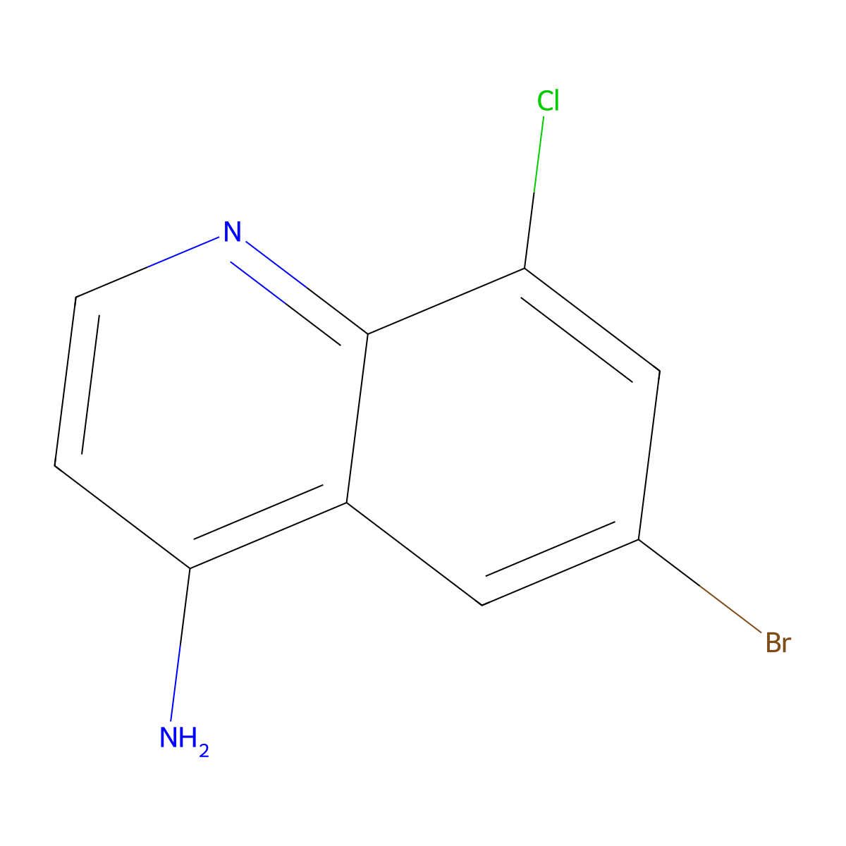 6-Bromo-8-chloroquinolin-4-amine molecular structure, CAS 1249380-96-8