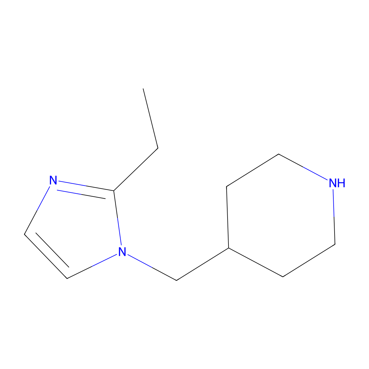 4-[(2-ethyl-1H-imidazol-1-yl)methyl]piperidine molecular structure, CAS 1249382-45-3