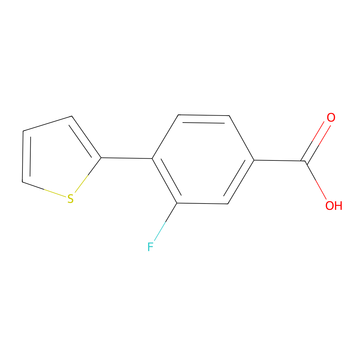 3-Fluoro-4-(thiophen-2-YL)benzoic acid molecular structure, CAS 1249382-72-6