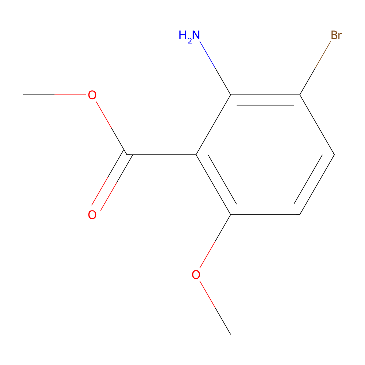 Methyl 2-amino-3-bromo-6-methoxybenzoate molecular structure, CAS 1249383-55-8