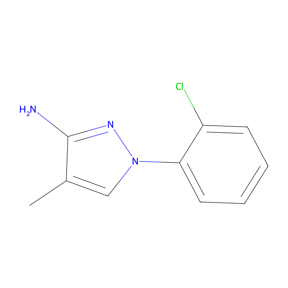 1-(2-chlorophenyl)-4-methyl-1H-pyrazol-3-amine molecular structure, CAS 1249384-77-7